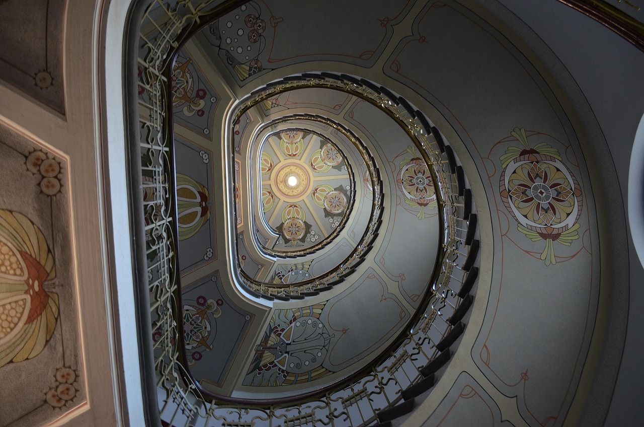 scales, spiral staircase, architecture, decoration, ornaments, building, pictures, beautiful, museum, the art, artistic, riga, latvia